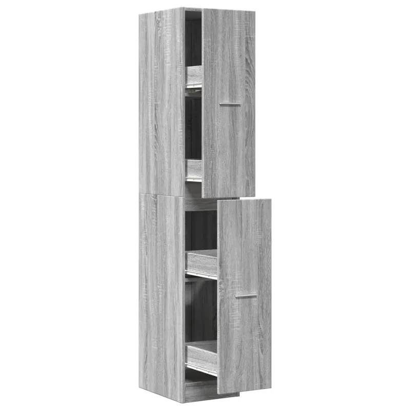 Armoire apothicaire 30 x 41 x 175 cm grand espace de rangement design moderne en bois d'ingénierie gris 02_0055654