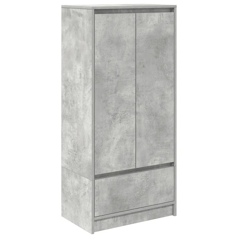 Armoire de rangement polyvalente avec tiroir 55,5 x 34 x 119,5 cm en bois d'ingénierie gris béton 02_0051711