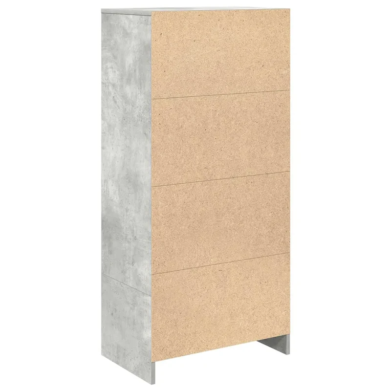 Armoire de rangement polyvalente avec tiroir 55,5 x 34 x 119,5 cm en bois d'ingénierie gris béton 02_0051711