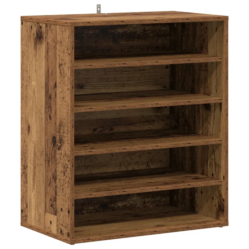 Armoire à chaussures vintage pratique 60 x 35 x 70 cm avec 5 étagères en bois d'ingénierie vieux bois 02_0050911