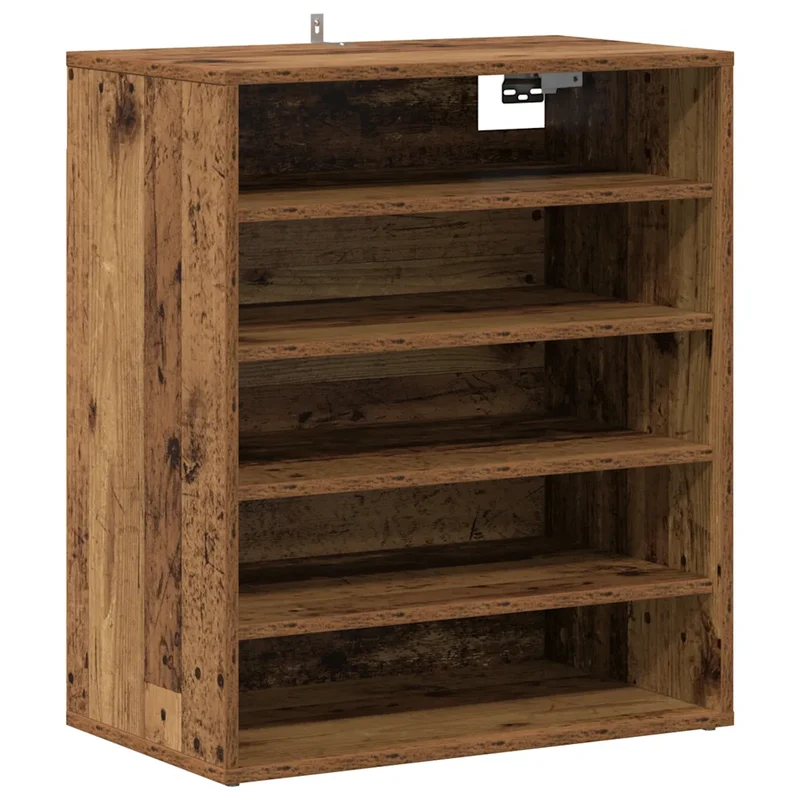 Armoire à chaussures vintage pratique 60 x 35 x 70 cm avec 5 étagères en bois d'ingénierie vieux bois 02_0050911