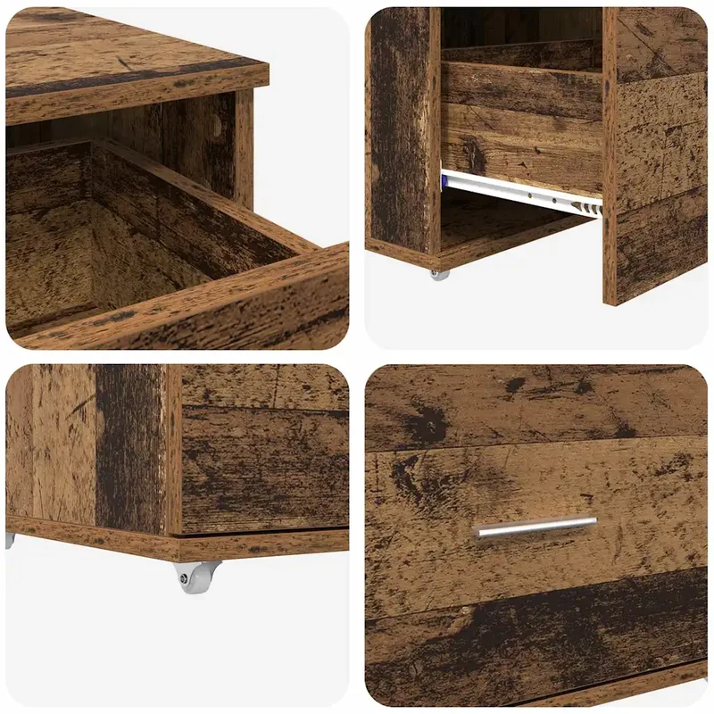 Armoire à tiroirs moderne rectangulaire grand espace de rangement bureau 55 x 45 x 31 cm en bois ancien 02_0052199