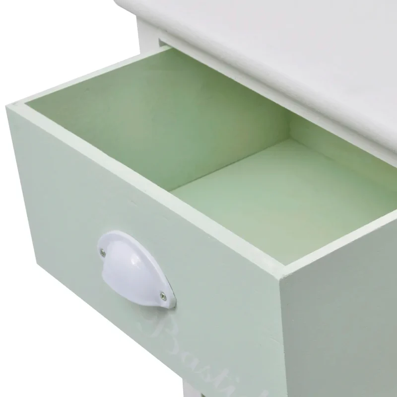 Armoire de rangement avec 3 tiroirs style français rustique 38 x 28 x 57 cm en bois blanc 02_0046273