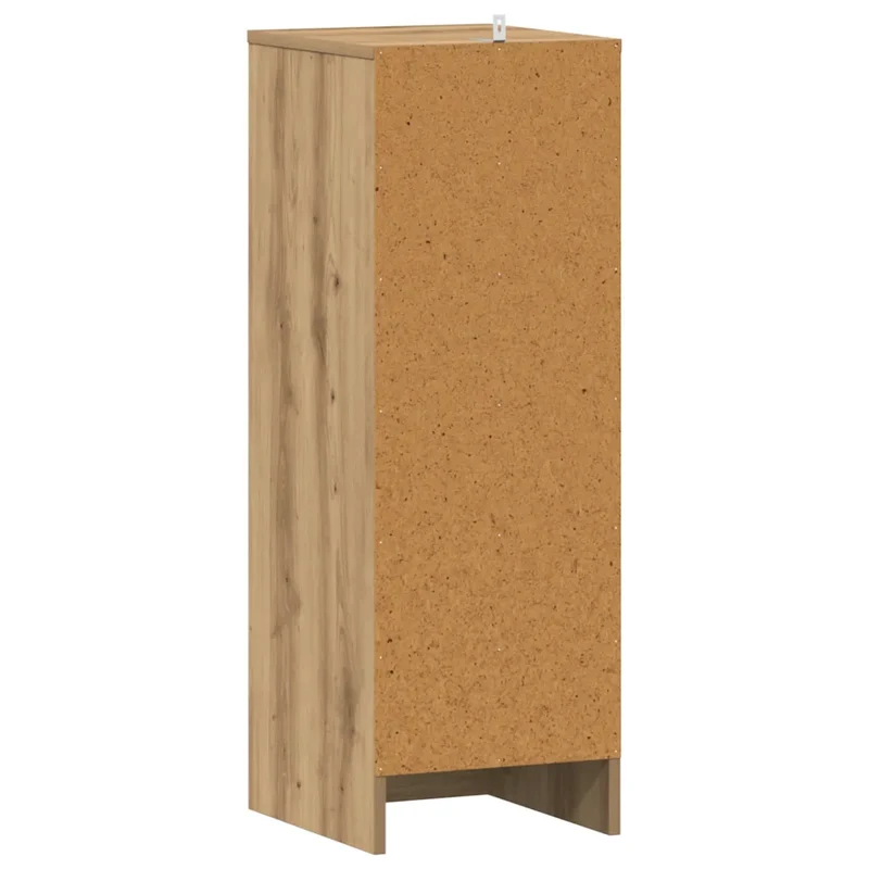 Armoire à chaussures vintage avec porte 32 x 35 x 92 cm rangement élégant style scandinave en bois vieux bois 02_0050919