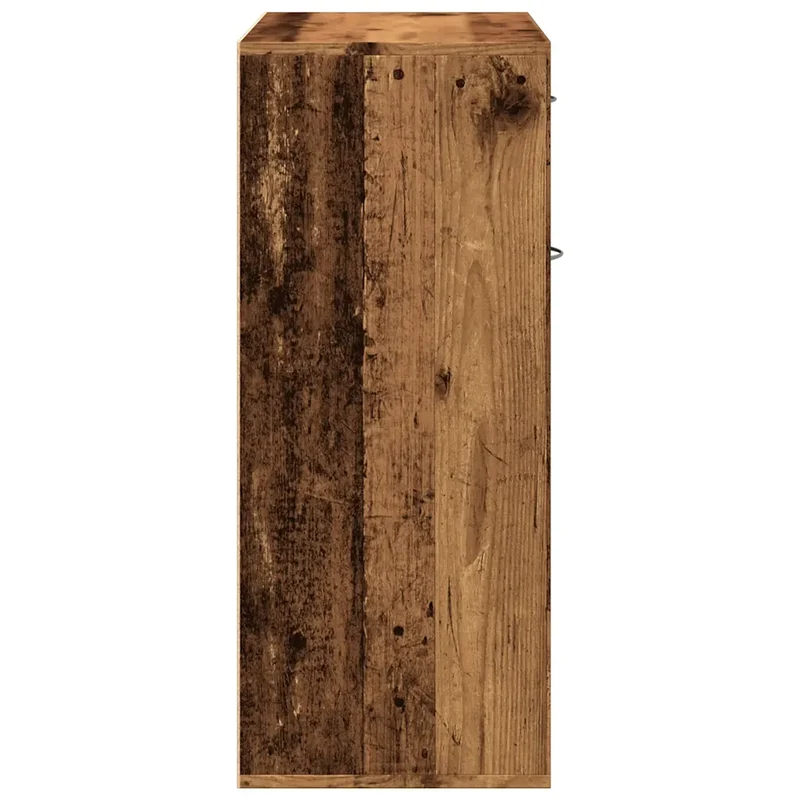 Armoire à chaussures vintage avec 4 étagères et tiroir 60 x 35 x 84 cm en bois d'ingénierie vieux bois 02_0050693