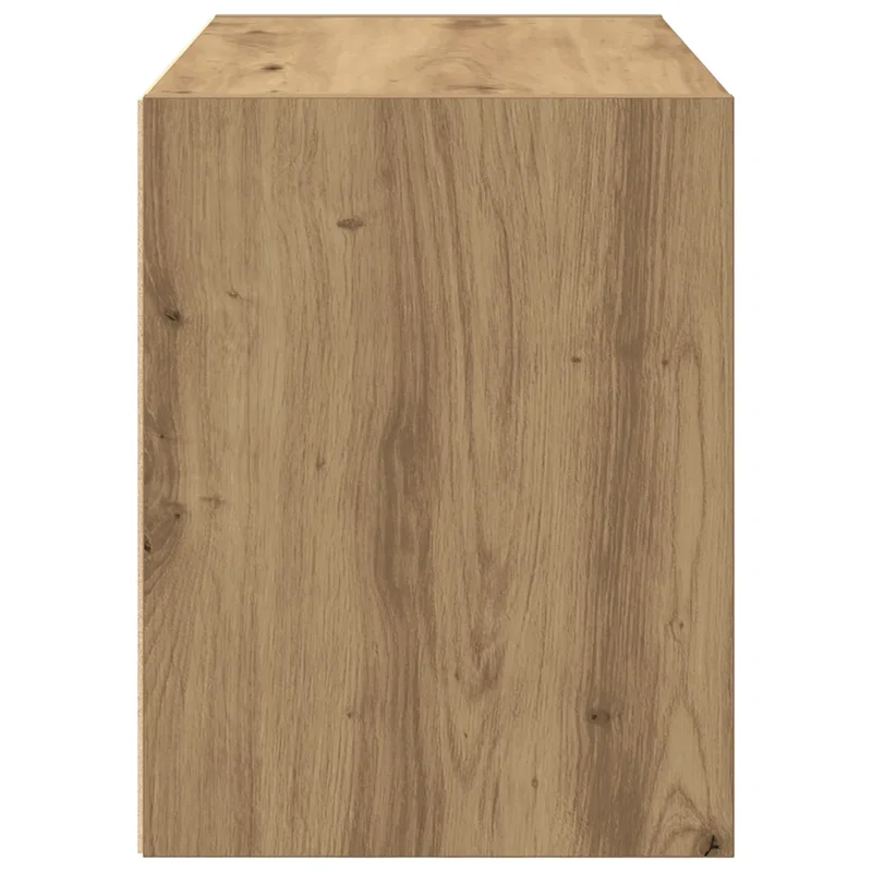 Armoire de rangement empilable 60 x 31 x 40 cm avec 2 tiroirs pratiques moderne en bois d'ingénierie chêne artisanal 02_0051203