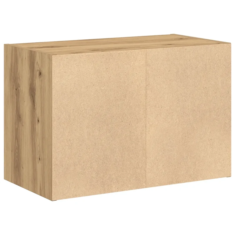 Armoire de rangement empilable 60 x 31 x 40 cm avec 2 tiroirs pratiques moderne en bois d'ingénierie chêne artisanal 02_0051203