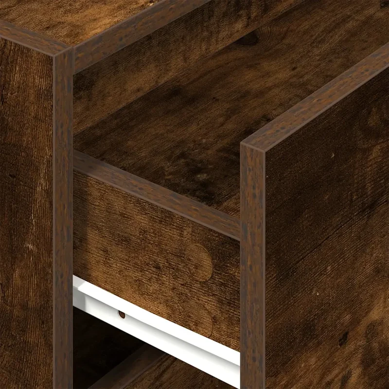 Armoire avec 2 tiroirs pratique empilable 60 x 31 x 40 cm design moderne salle à manger en bois d'ingénierie chêne fumé 02_0051196
