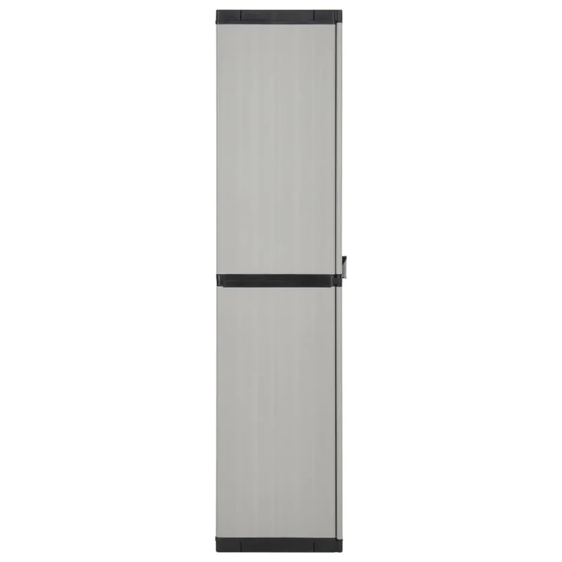 Armoire de rangement de jardin verrouillable avec 3 étagères 68 x 40 x 168 cm en PVC gris 02_0047063