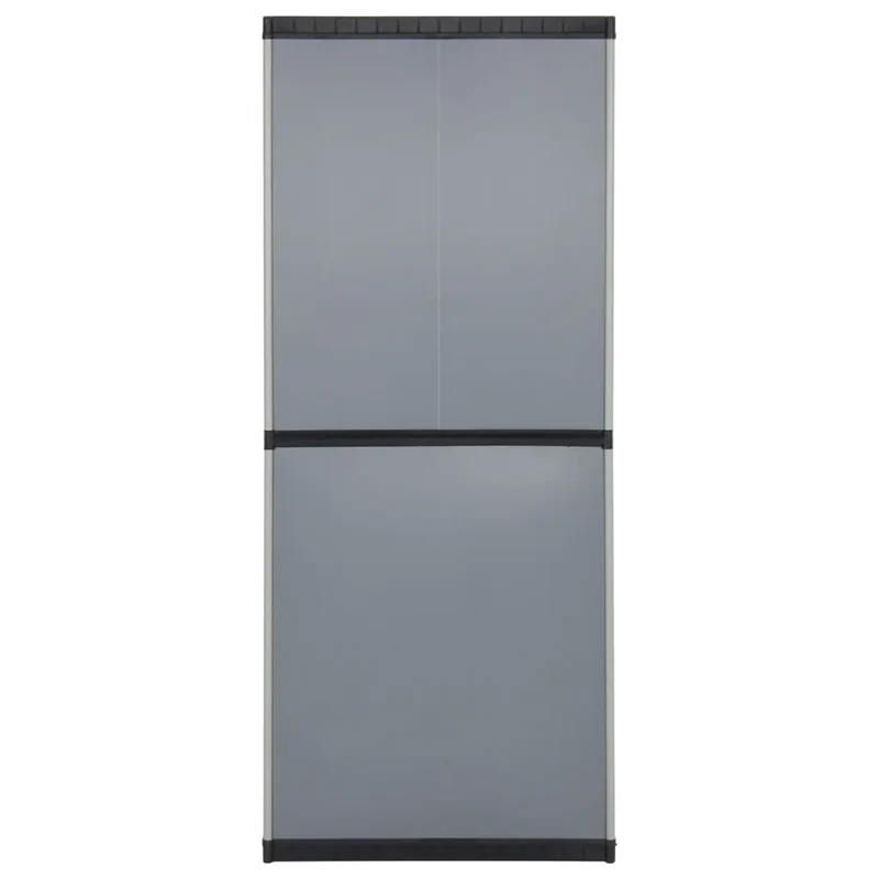 Armoire de rangement de jardin verrouillable avec 3 étagères 68 x 40 x 168 cm en PVC gris 02_0047063