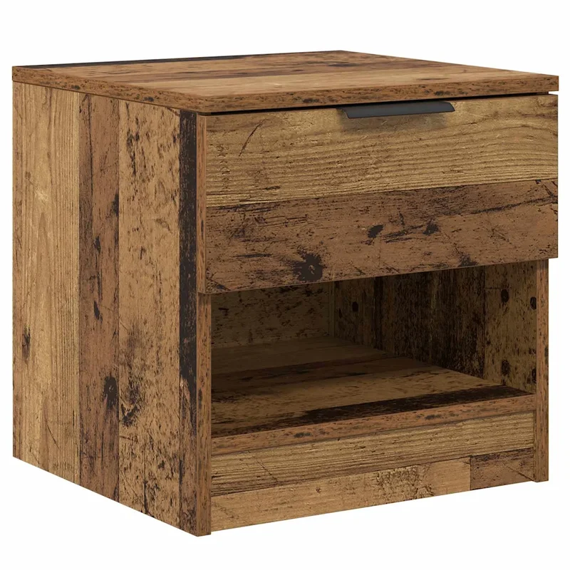 Armoire de lit avec tiroir 40 x 39 x 40 cm rangement pratique style rustique ambiance chaleureuse en bois ancien 02_0052669