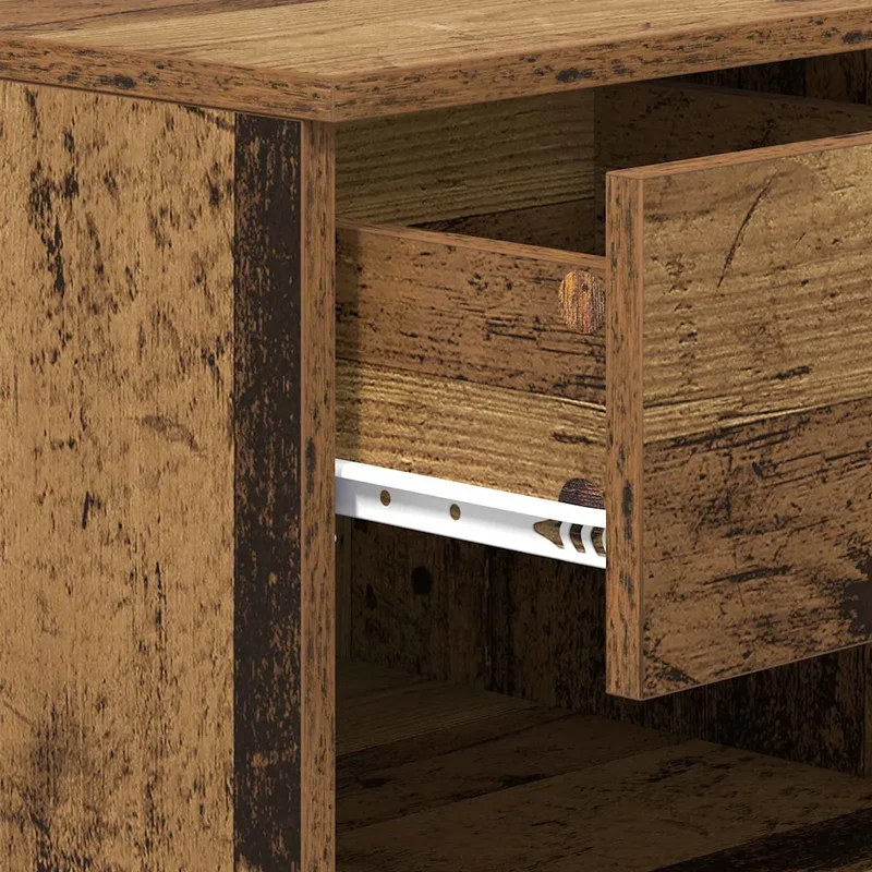 Armoire de lit avec tiroir 40 x 39 x 40 cm rangement pratique style rustique ambiance chaleureuse en bois ancien 02_0052669