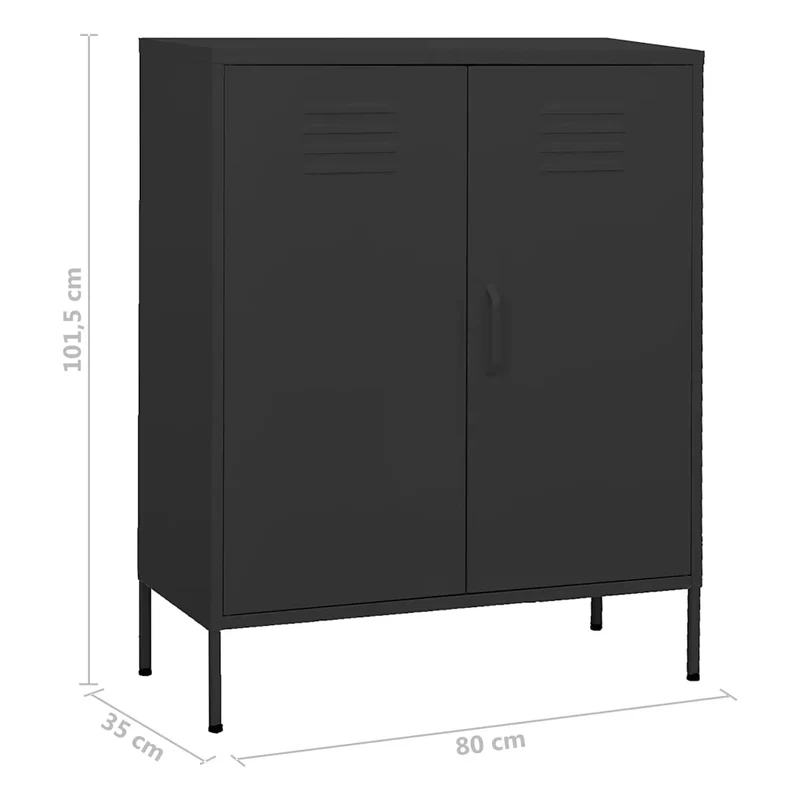 Armoire de rangement pratique robuste avec étagères ajustables 80 x 35 x 101,5 cm en acier anthracite 02_0046859