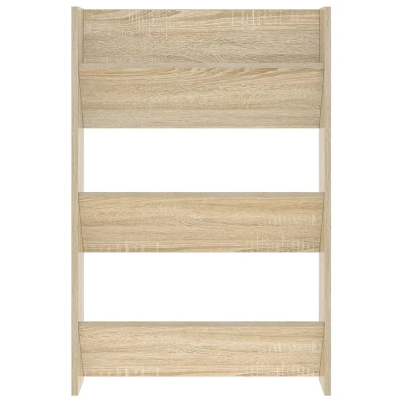 Lot de 2 armoires à chaussures murales modernes 60 x 18 x 90 cm rangement efficace en aggloméré chêne sonoma 02_0047897