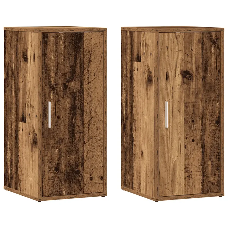 Lot de 2 armoires à chaussures rangement pratique 32 x 35 x 70 cm en bois d'ingénierie vieux bois 02_0050916