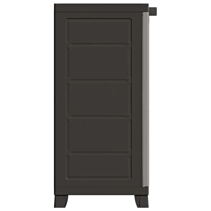 Armoire de rangement compacte 65 x 45 x 97 cm avec 2 portes et 3 étagères bureau garage en plastique gris 02_0046949