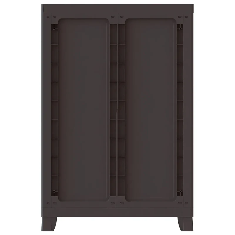 Armoire de rangement compacte 65 x 45 x 97 cm avec 2 portes et 3 étagères bureau garage en plastique gris 02_0046949