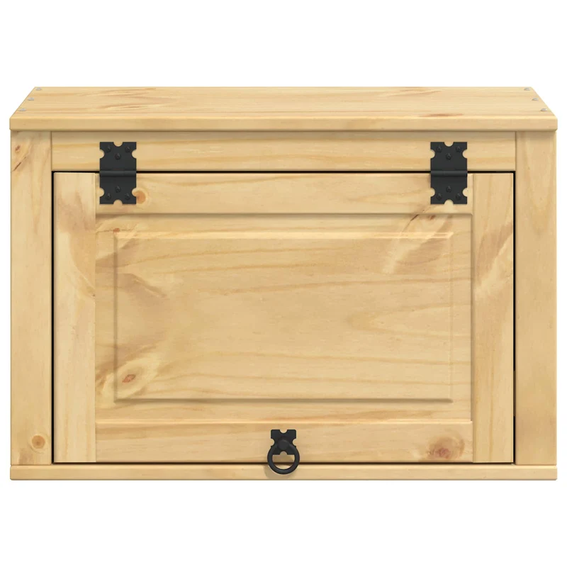 Cabinet rectangulaire moderne espace de rangement 60 x 32 x 40 cm en pin massif miel 02_0058889