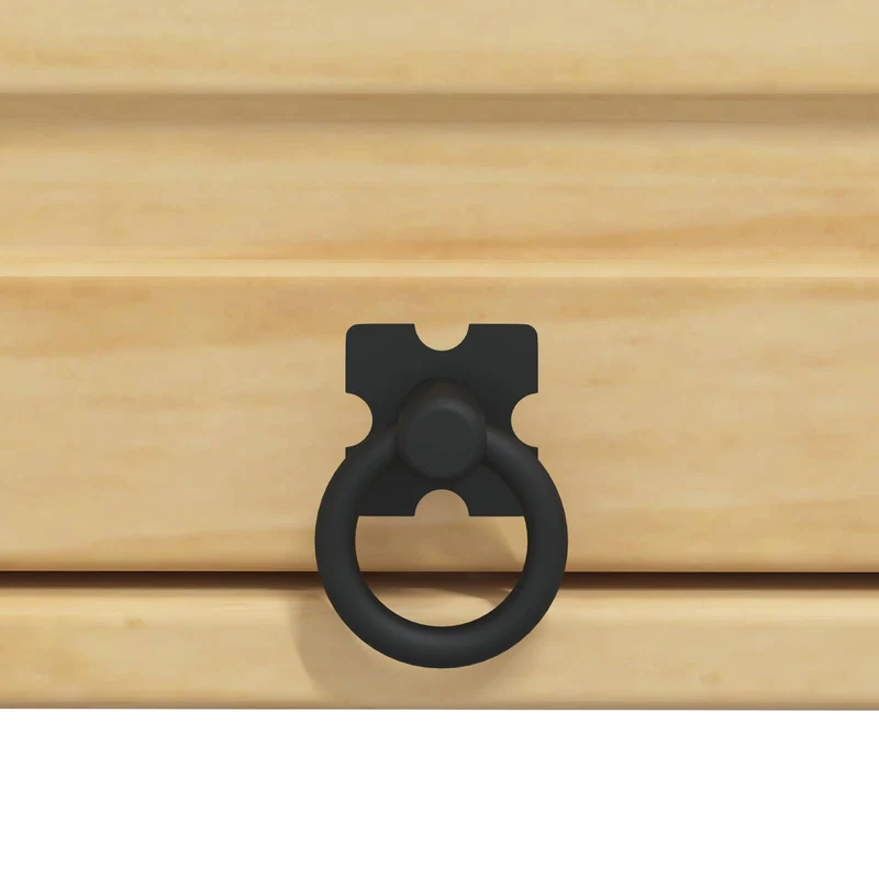 Cabinet rectangulaire moderne espace de rangement 60 x 32 x 40 cm en pin massif miel 02_0058889