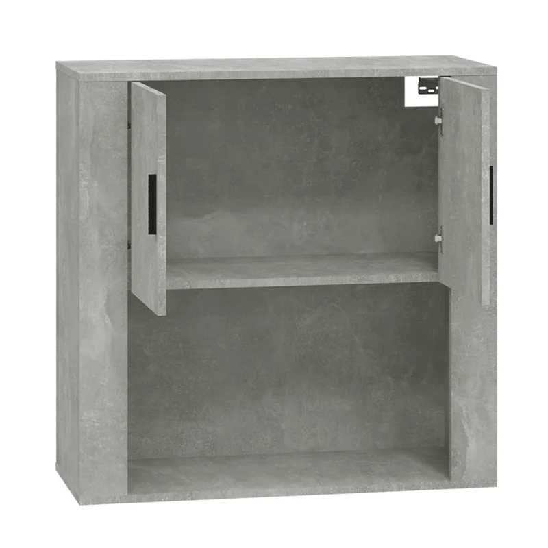 Armoire murale suspendue rangement pratique 80 x 33 x 80 cm en bois d'ingénierie gris béton 02_0048277