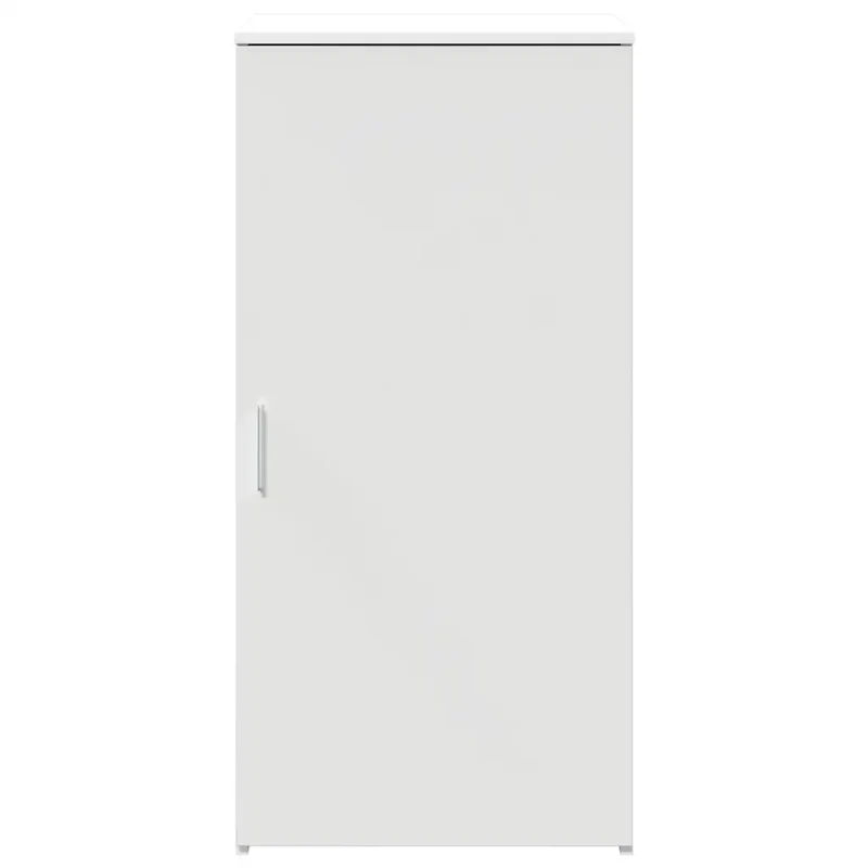 Armoire de rangement compacte 50 x 45 x 103 cm polyvalente design épuré en bois d'ingénierie blanc 02_0051212