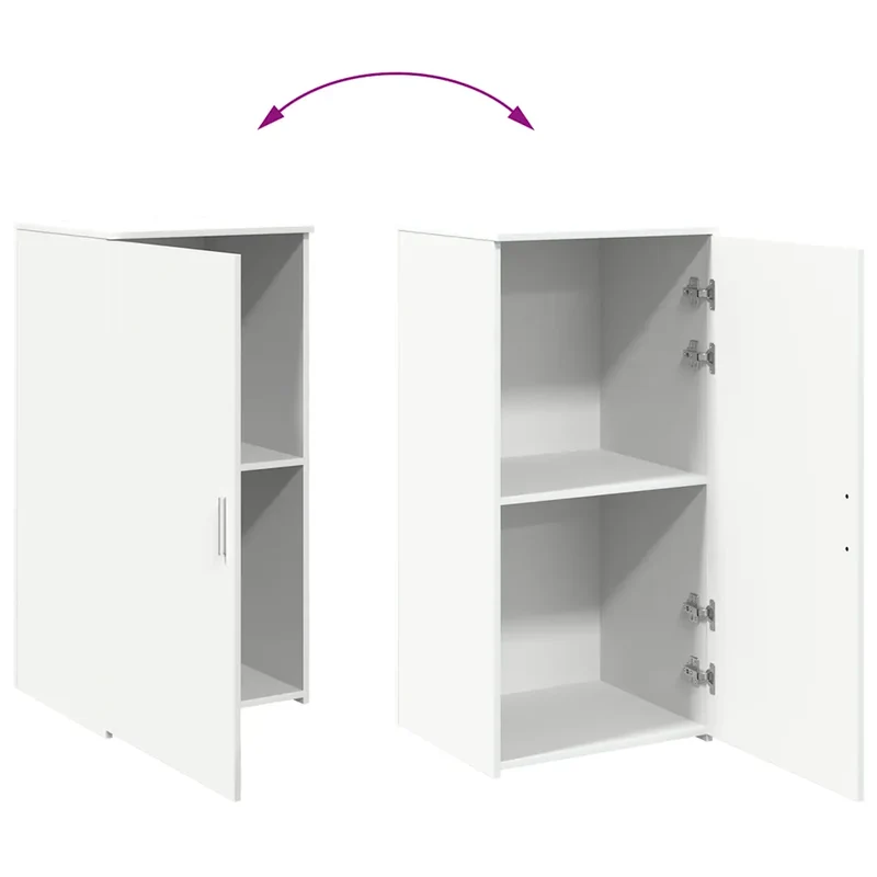 Armoire de rangement compacte 50 x 45 x 103 cm polyvalente design épuré en bois d'ingénierie blanc 02_0051212