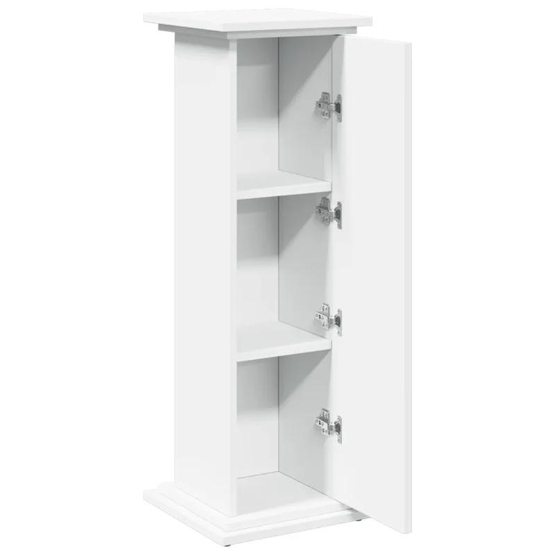 Piédestal avec rangement blanc 31 x 30 x 90 cm espace de rangement fonctionnel style moderne en bois d'ingénierie blanc 02_0050531