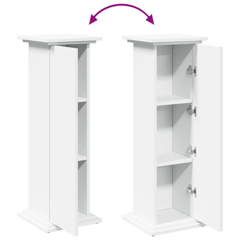 Piédestal avec rangement blanc 31 x 30 x 90 cm espace de rangement fonctionnel style moderne en bois d'ingénierie blanc 02_0050531