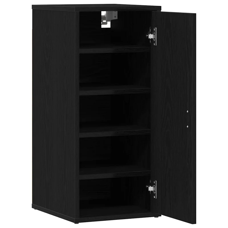 Armoire à chaussures murale pratique avec 5 étagères 32 x 35 x 70 cm en bois d'ingénierie chêne noir 02_0051802
