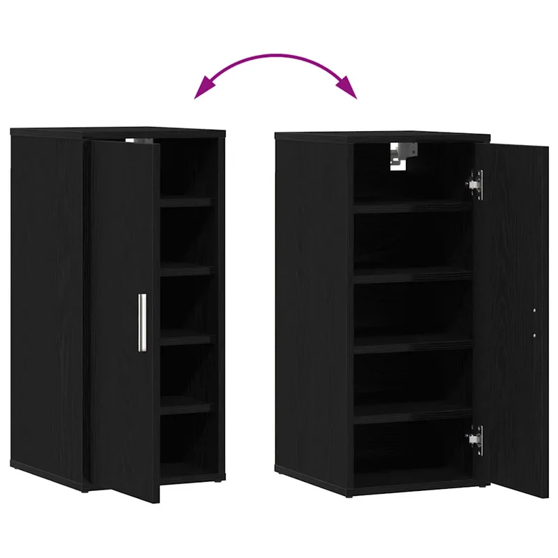 Armoire à chaussures murale pratique avec 5 étagères 32 x 35 x 70 cm en bois d'ingénierie chêne noir 02_0051802