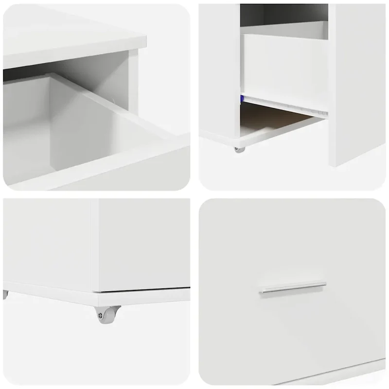 Armoire à tiroirs moderne élégante rangement bureau chambre 55 x 45 x 31 cm en bois blanc 02_0052193