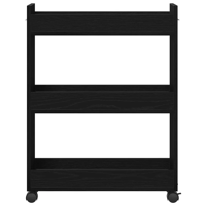 Armoire de rangement moderne avec compartiments 60 x 22 x 79 cm en bois d'ingénierie chêne noir 02_0052164