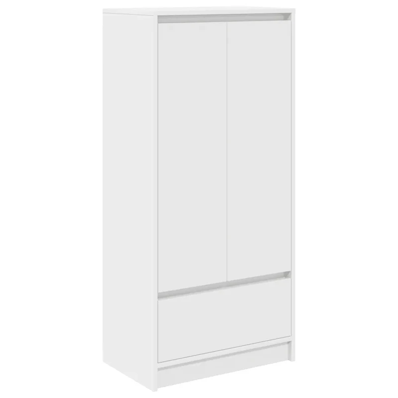 Armoire de rangement polyvalente 55,5 x 34 x 119,5 cm design moderne bureau salle à manger en bois d'ingénierie blanc 02_0051708