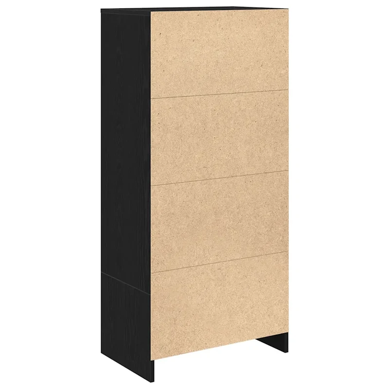 Armoire de rangement avec tiroir intérieure 55,5 x 34 x 119,5 cm pratique style moderne en bois d'ingénierie chêne noir 02_0051709