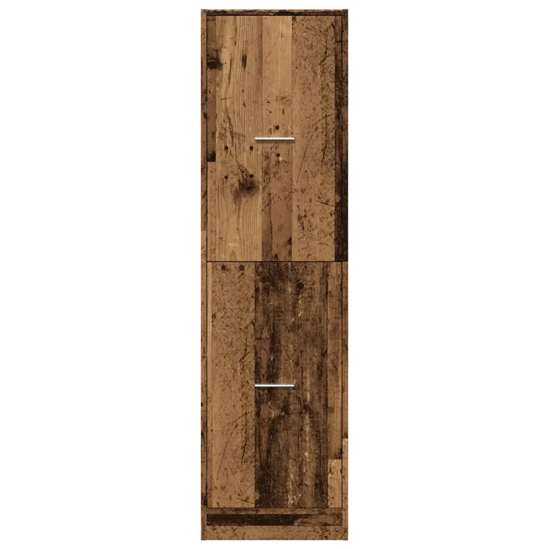 Armoire d'apothicaire vintage rangement pratique 40 x 41 x 144 cm en bois d'ingénierie vieux bois 02_0055665