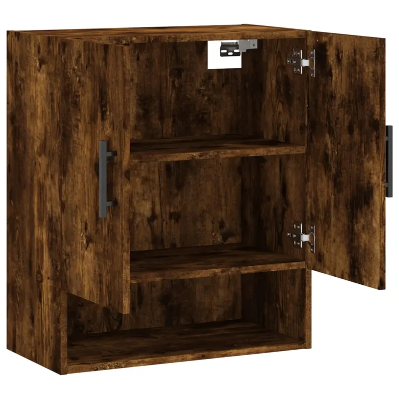 Armoire murale en bois d'ingénierie chêne fumé 60 x 31 x 70 cm espace de rangement pratique style contemporain 02_0048783