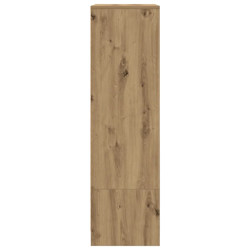 Armoire de rangement 55,5 x 34 x 119,5 cm pratique avec tiroir et portes design moderne en bois d'ingénierie chêne artisanal 02_0051716