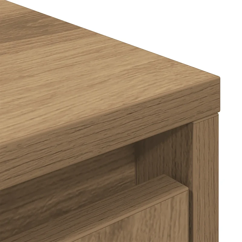 Armoire de rangement 55,5 x 34 x 119,5 cm pratique avec tiroir et portes design moderne en bois d'ingénierie chêne artisanal 02_0051716