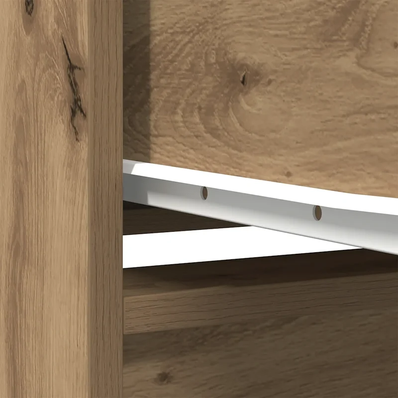 Armoire de rangement 55,5 x 34 x 119,5 cm pratique avec tiroir et portes design moderne en bois d'ingénierie chêne artisanal 02_0051716