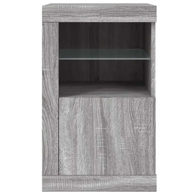 Armoire latérale avec éclairage LED moderne rangement pratique 41 x 37 x 67 cm en bois d'ingénierie sonoma gris 02_0049372