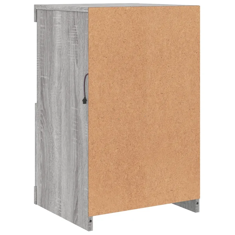 Armoire latérale avec éclairage LED moderne rangement pratique 41 x 37 x 67 cm en bois d'ingénierie sonoma gris 02_0049372