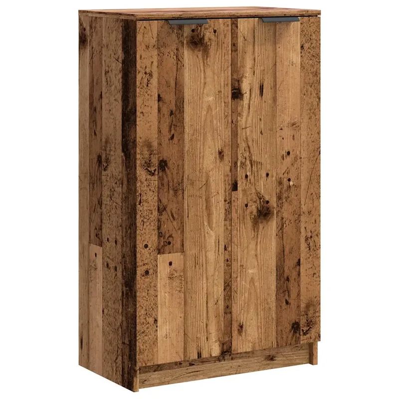 Armoire à chaussures moderne rangement design 59 x 35 x 100 cm en bois d'ingénierie vieux bois 02_0050994