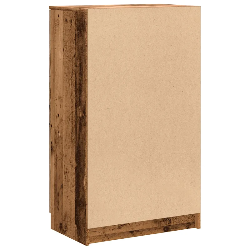 Armoire à chaussures moderne rangement design 59 x 35 x 100 cm en bois d'ingénierie vieux bois 02_0050994