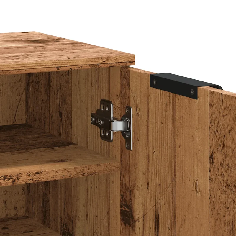 Armoire à chaussures moderne rangement design 59 x 35 x 100 cm en bois d'ingénierie vieux bois 02_0050994