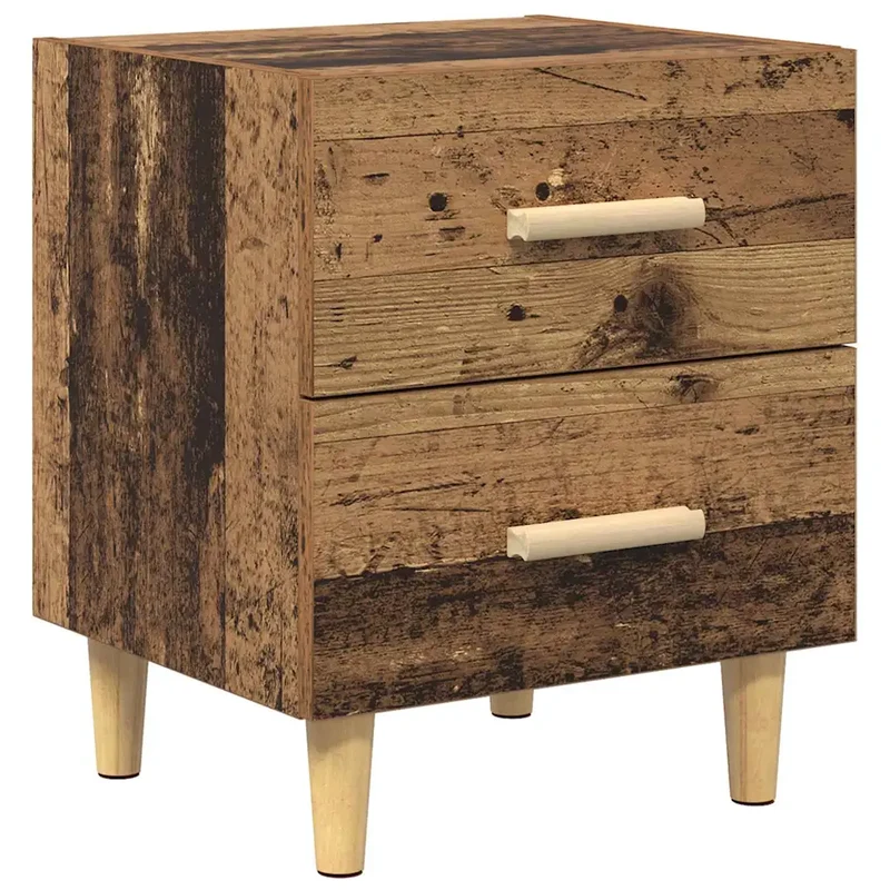 Armoire de lit design rustique rangement pratique 40 x 35 x 47 cm en bois ancien 02_0052675
