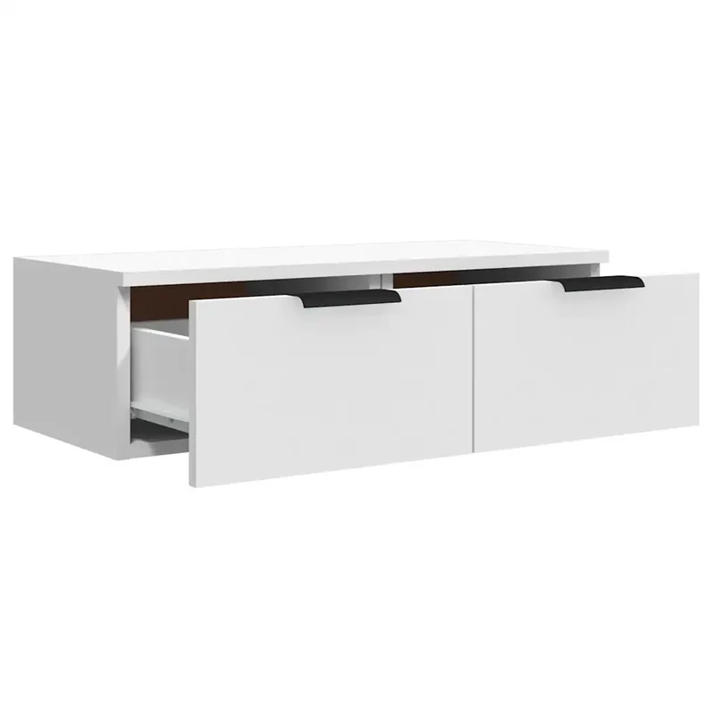 Lot de 2 armoires murales rangement classique 68 x 30 x 20 cm en bois d'ingénierie blanc 02_0055222