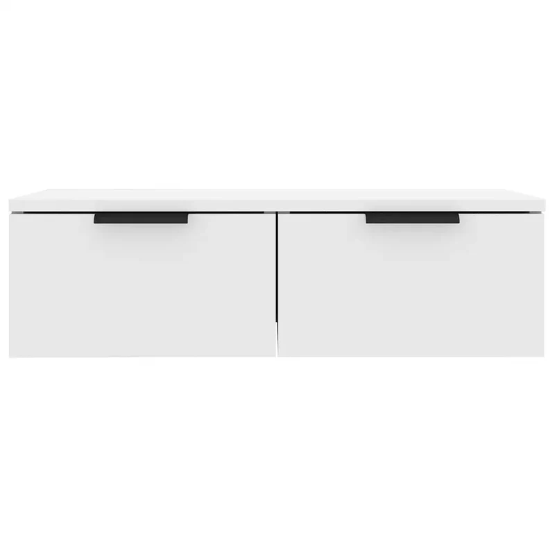 Lot de 2 armoires murales rangement classique 68 x 30 x 20 cm en bois d'ingénierie blanc 02_0055222