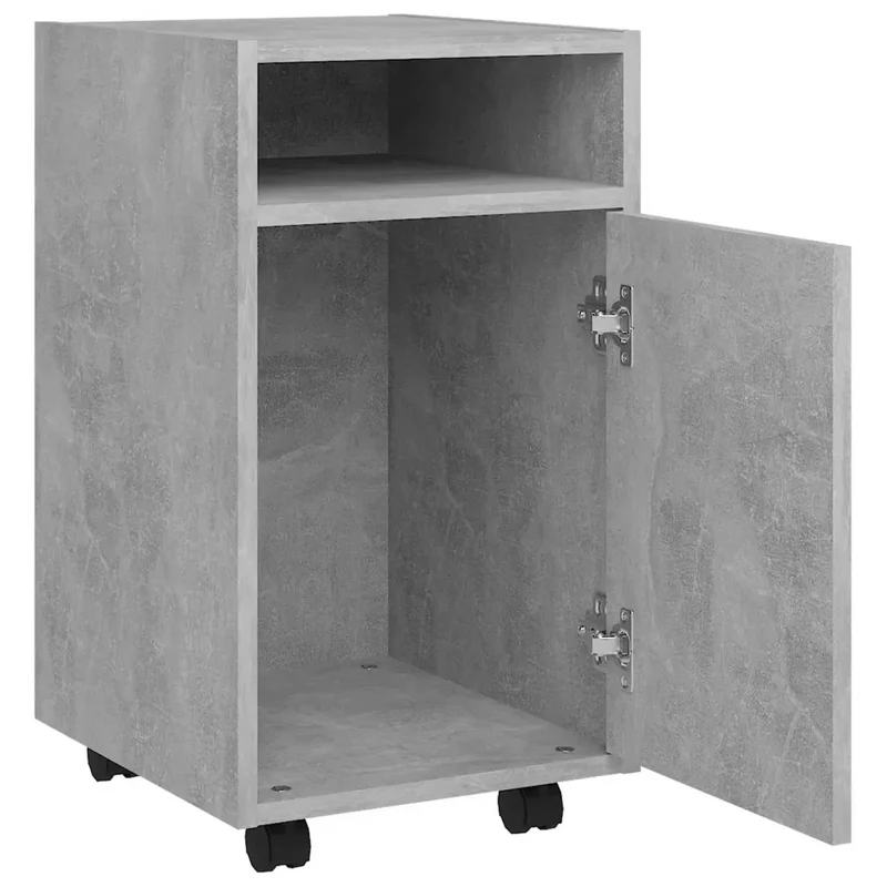 Armoire latérale mobile avec étagère 33 x 38 x 60 cm en bois d'ingénierie gris béton 02_0047777