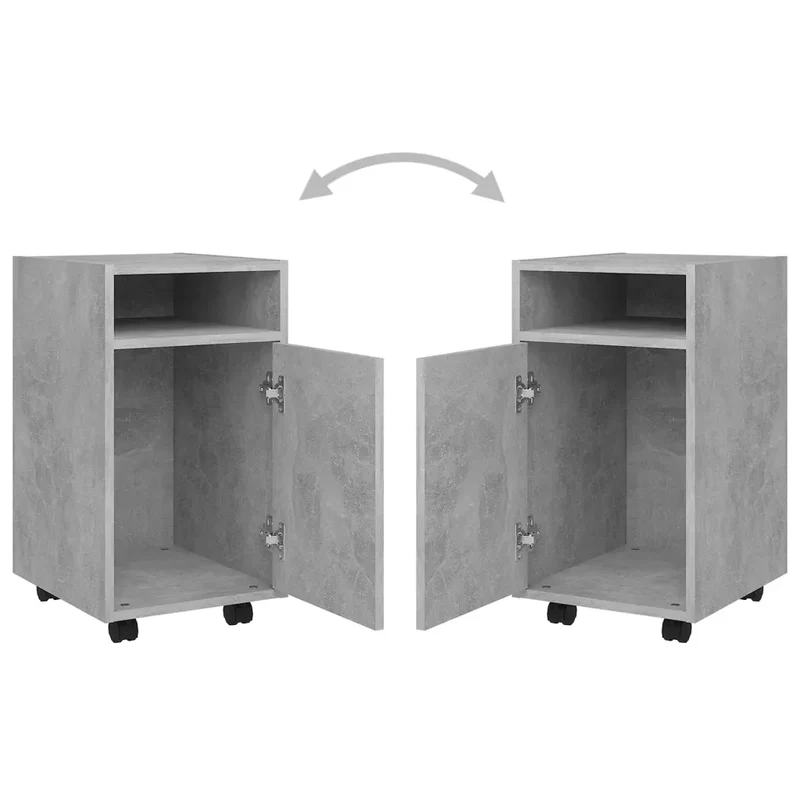 Armoire latérale mobile avec étagère 33 x 38 x 60 cm en bois d'ingénierie gris béton 02_0047777