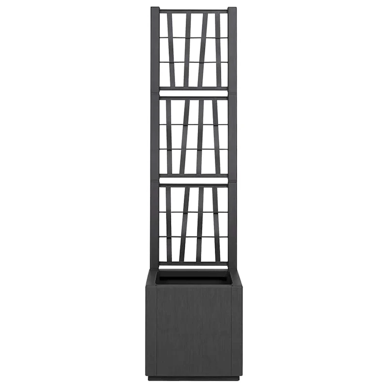 Cache-pot jardin treillis moderne extérieur intérieur 36 x 36 x 140 cm en polypropylène anthracite 02_0058836
